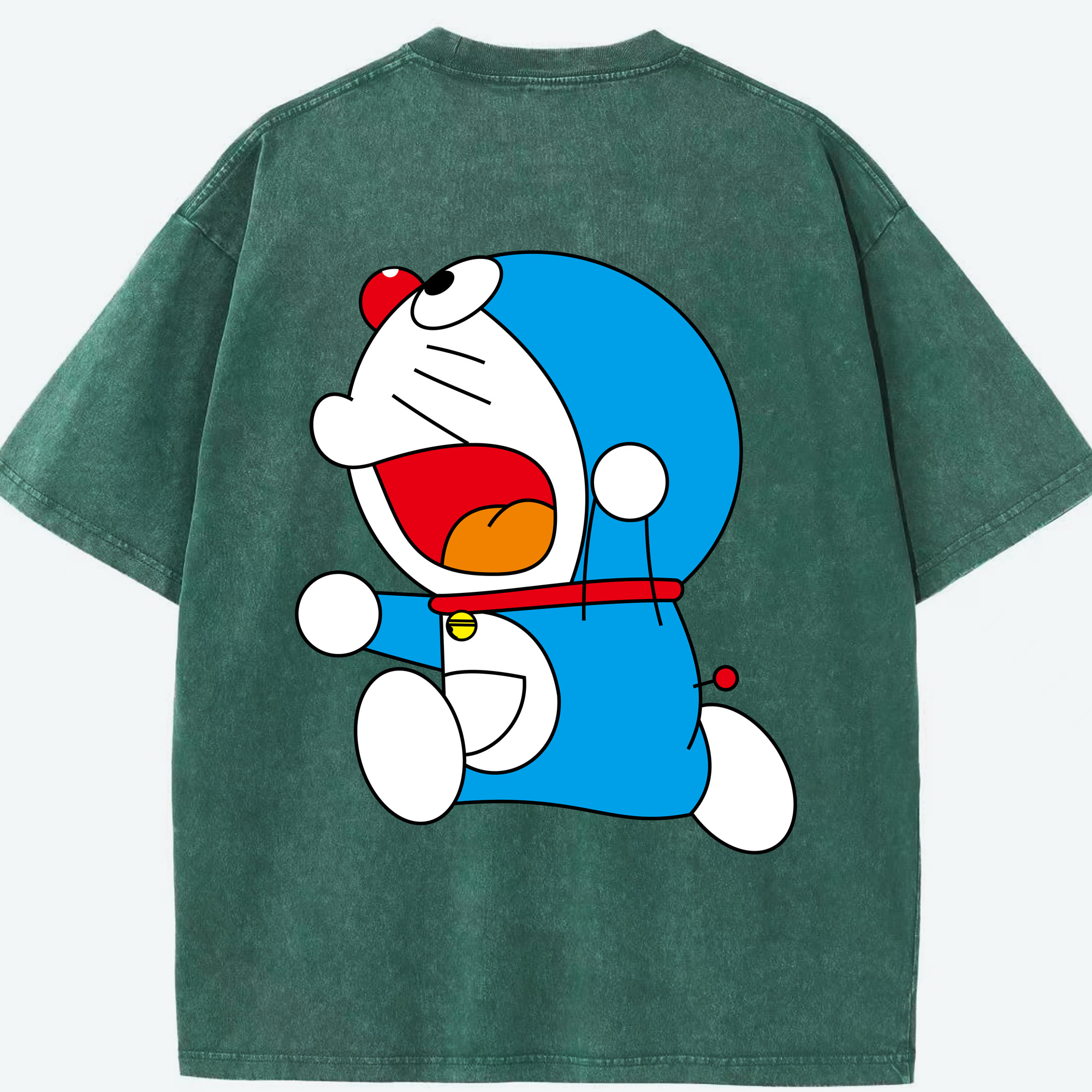 （画像用） ドラえもん Doraemon 綿100% ヴィンテージ風 半袖Tシャツ（背面プリント）